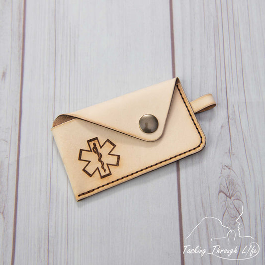 Premade Leather Card Case - Medical Symbol