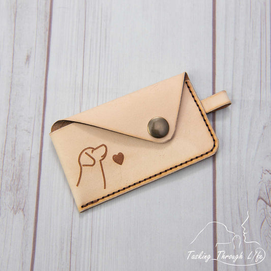 Premade Leather Card Case - Dog Design